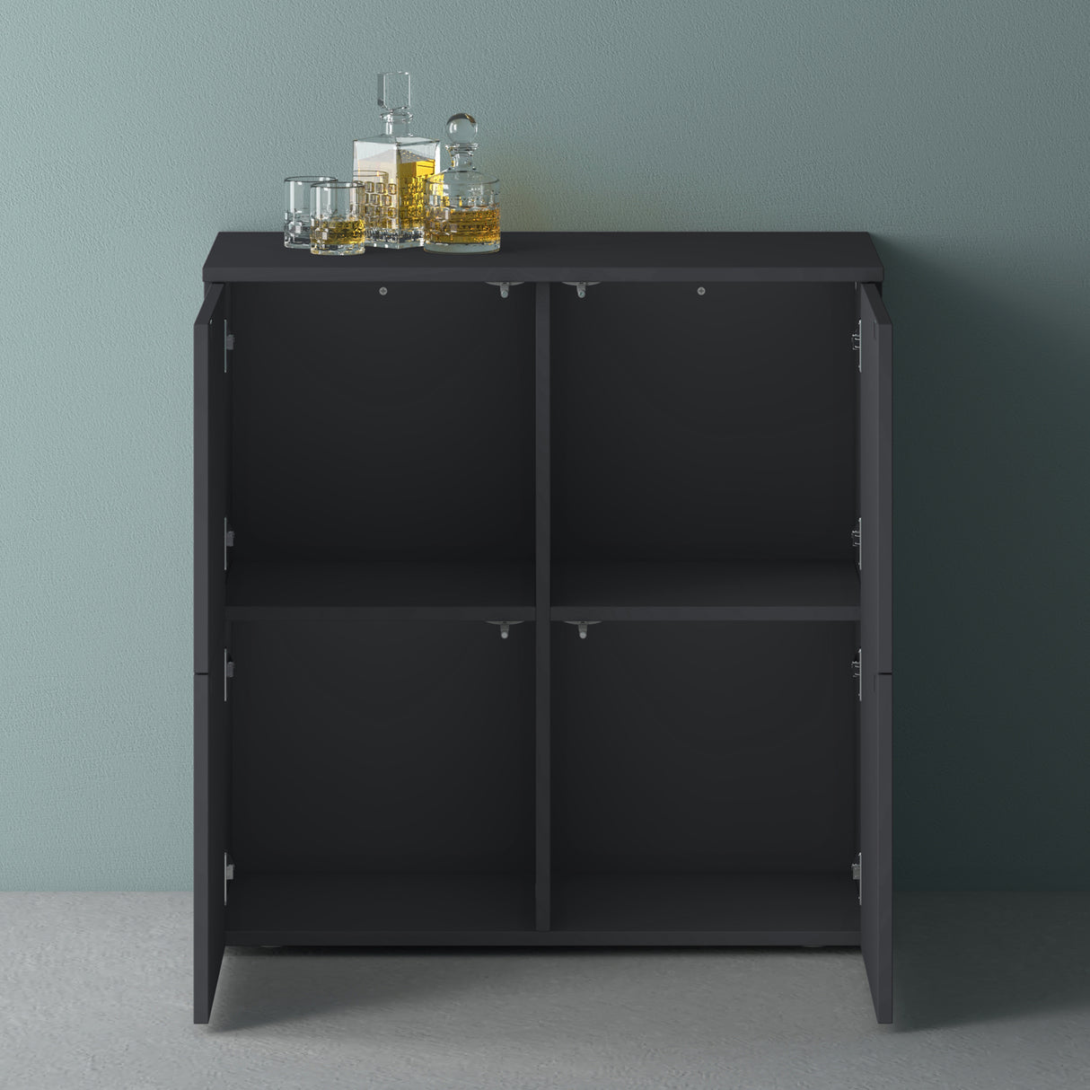 Commode de rangement à 4 portes, buffet, meuble polyvalent, meuble de rangement Glasvilla Schrank04