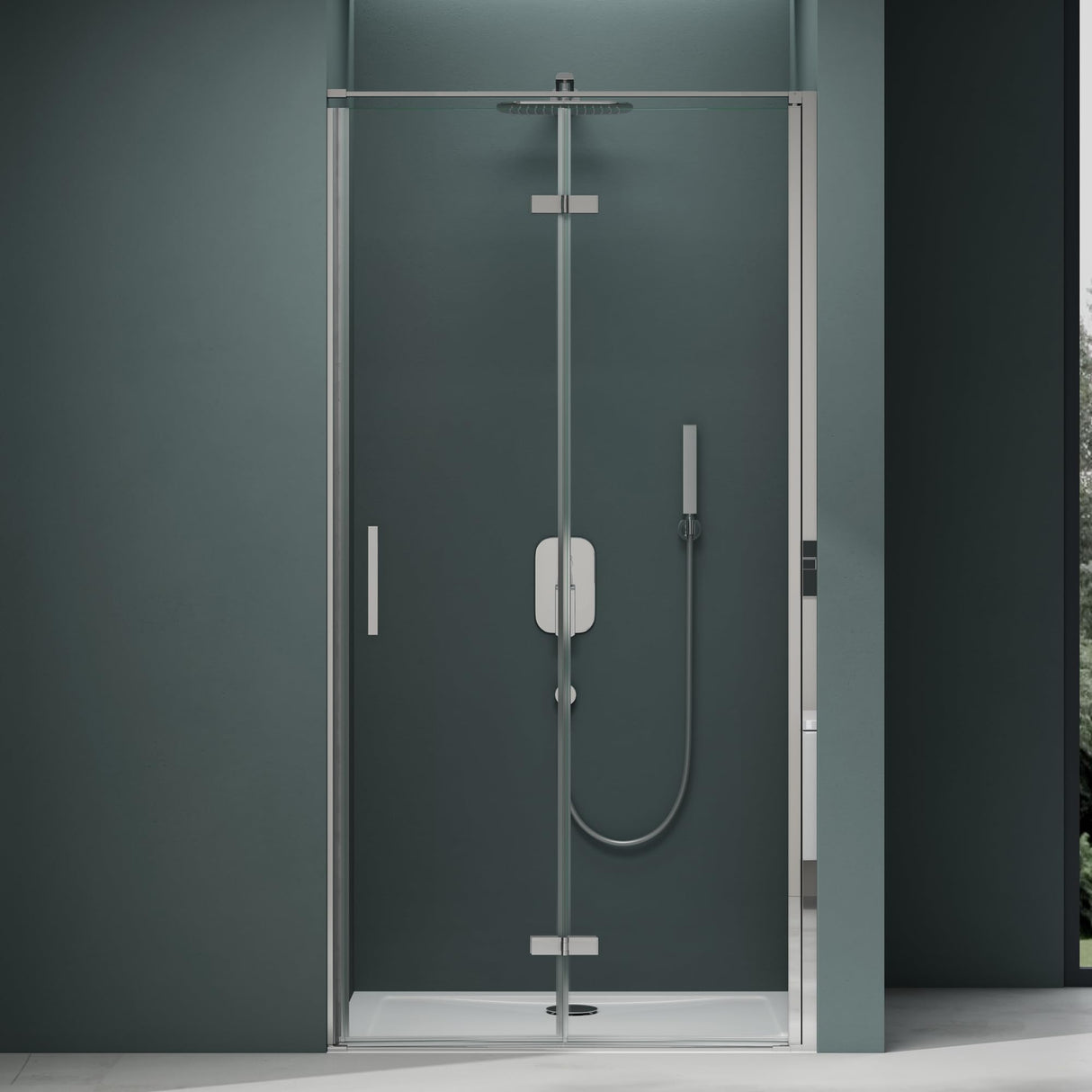 glasvilla Box Doccia a Nicchia in Vetro Trasparente 8mm Cabina Doccia in Vetro di Sicurezza ESG con Rivestimento Nano Parete Doccia a Nicchia Teramo37K