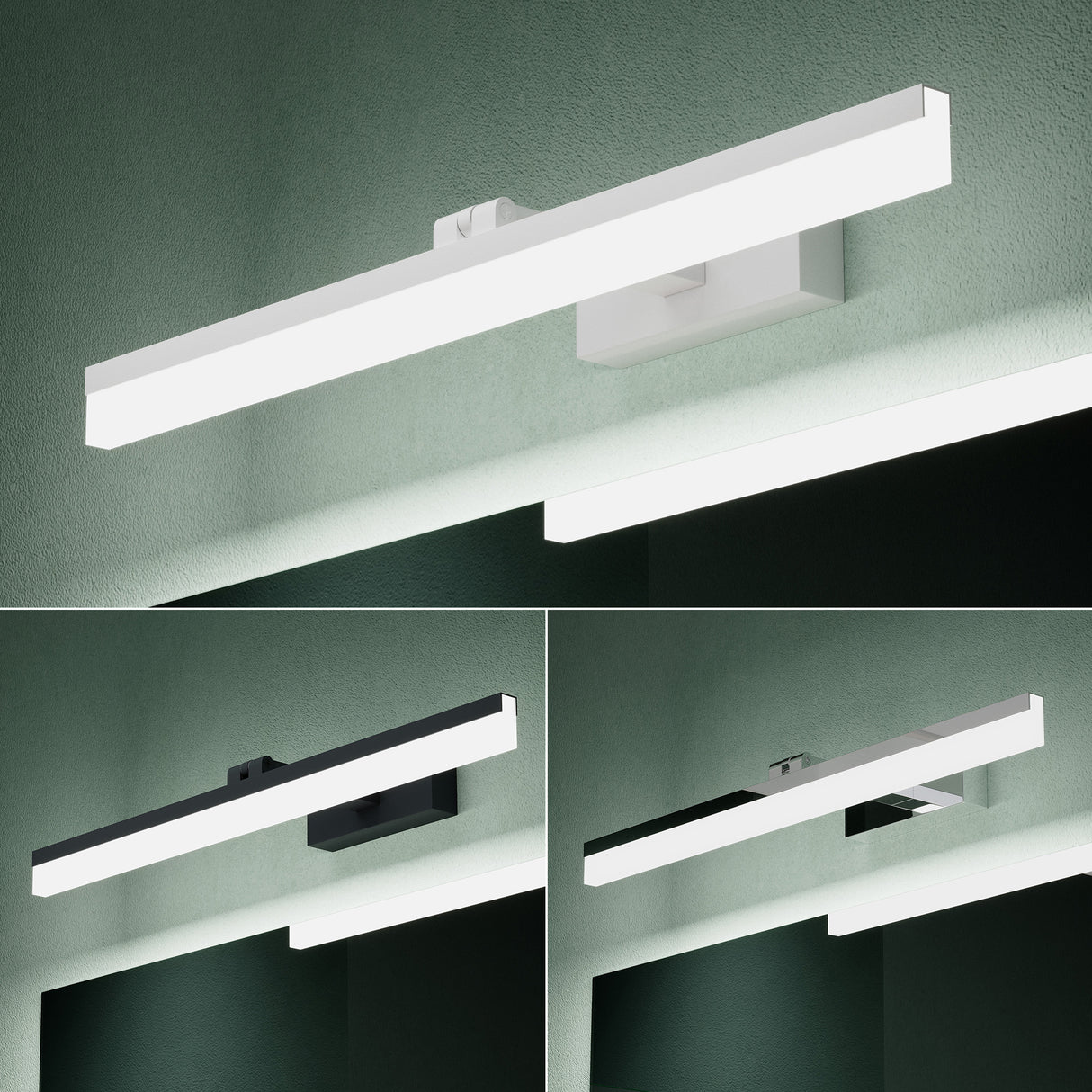 Lampe de salle de bain LED pour miroir Glasvilla 40 cm | Lampe miroir, lampe de salle de bain 6000K | Luxaris 9W rotatif à 180°