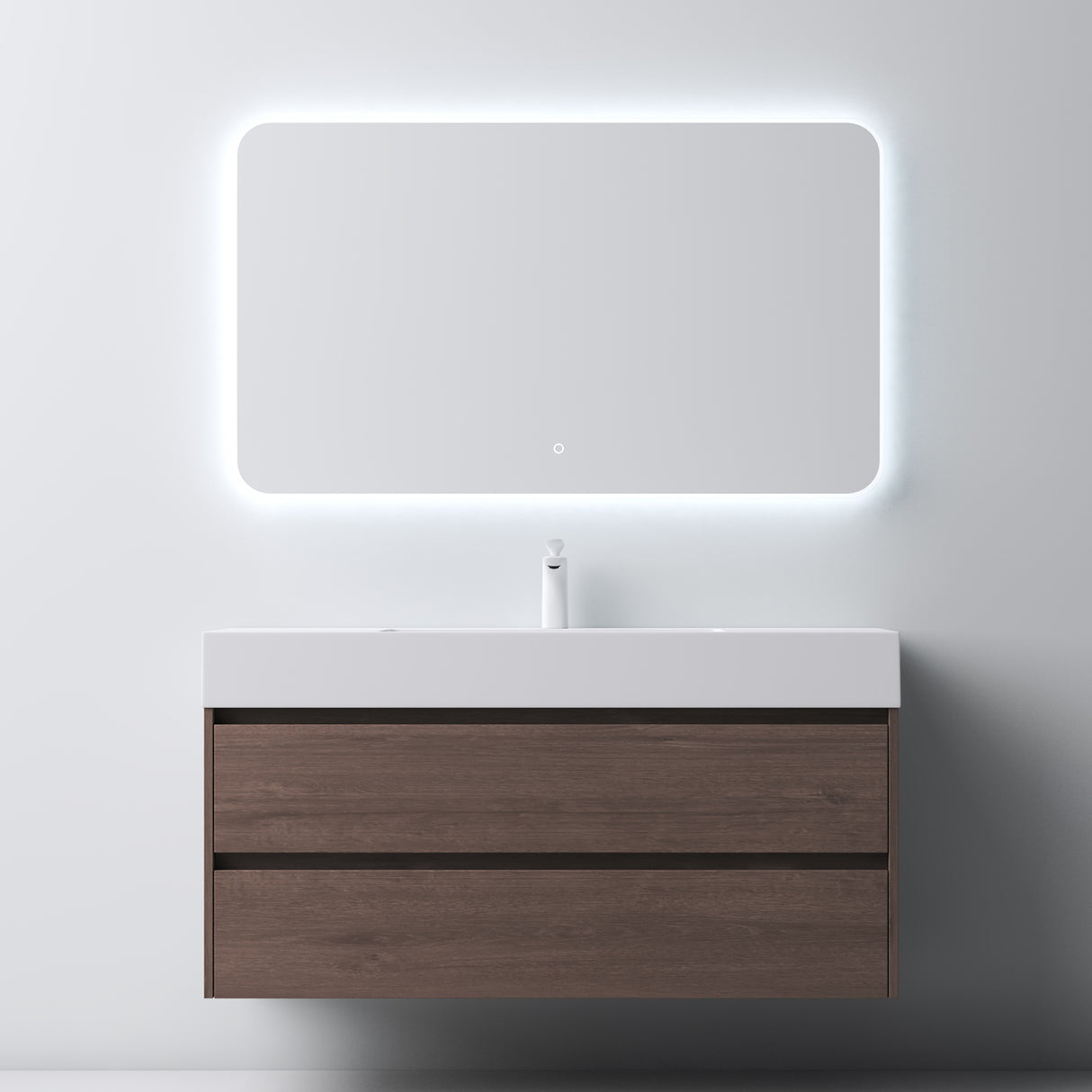 glasvilla Mobile Bagno Sospeso 120x48x63cm con 2 cassetti Mobile da Bagno con Lavabo Deep