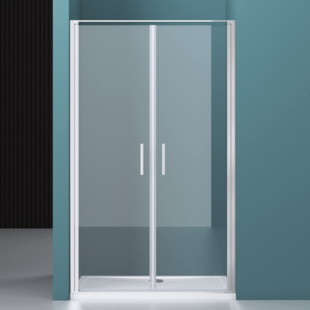 glasvilla Box Doccia a Nicchia in Vetro Trasparente 8mm Box Doccia Cromo e Nero con Porte Pieghevoli Cabina Bagno con Sistema Rotatorio di Sollevamento e Abbassamento Teramo66