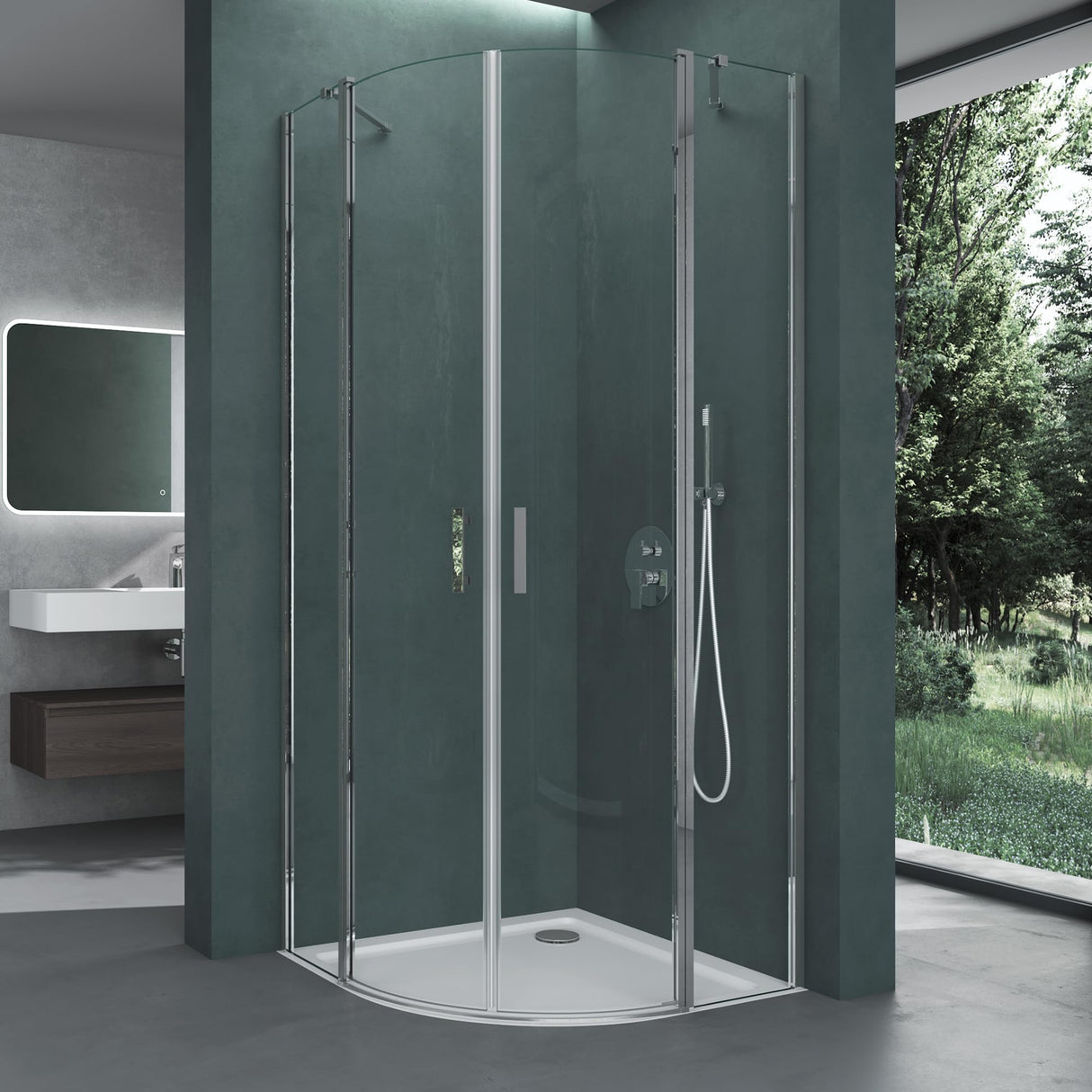 glasvilla Box Doccia con Porta Doppia Cabina Doccia in Cristallo di Sicurezza ESG con Rivestimento Nano Ravenna52K