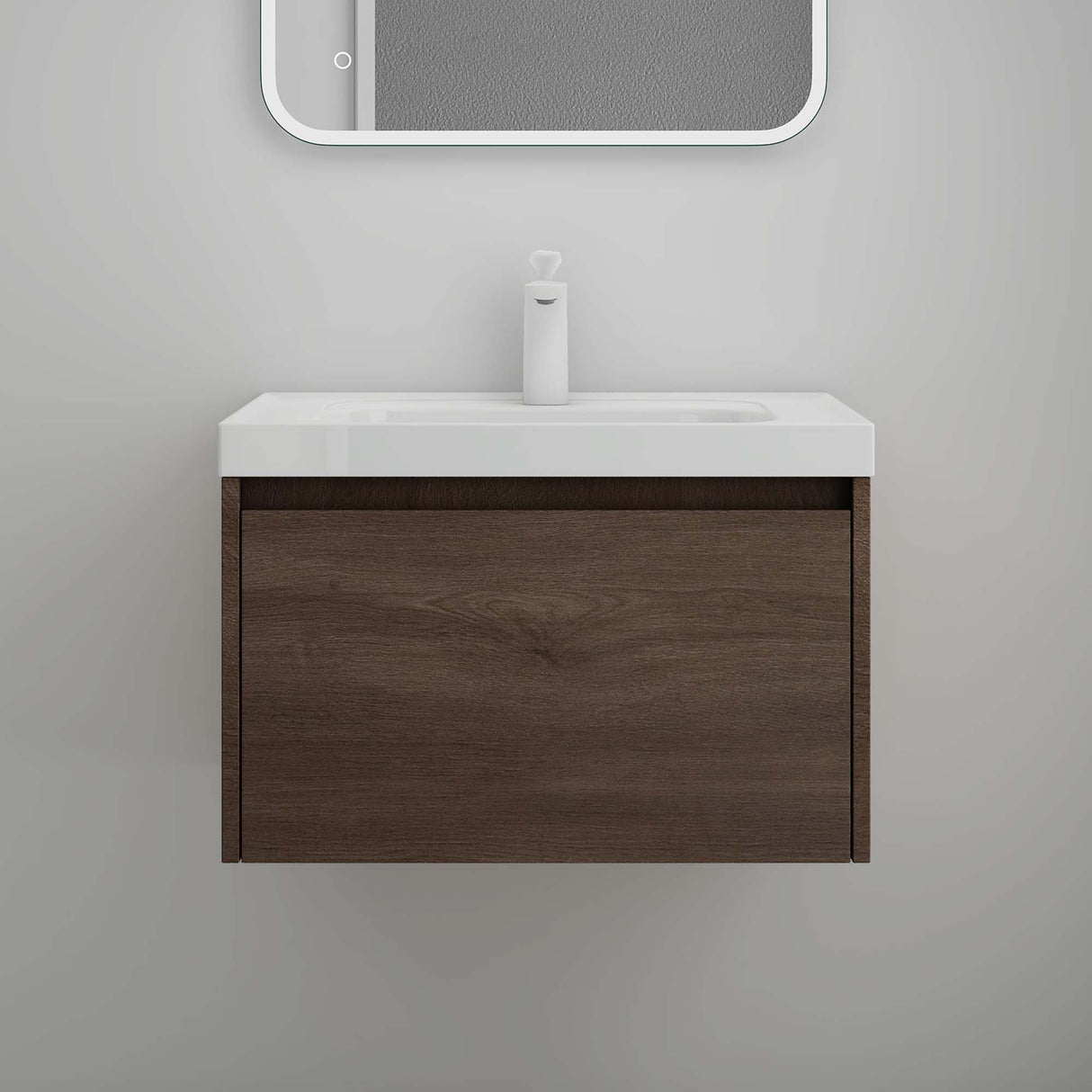 glasvilla Mobile Bagno Sospeso con Lavabo Mobiletto da Bagno con Lavabo da Marmo fuso Salerno