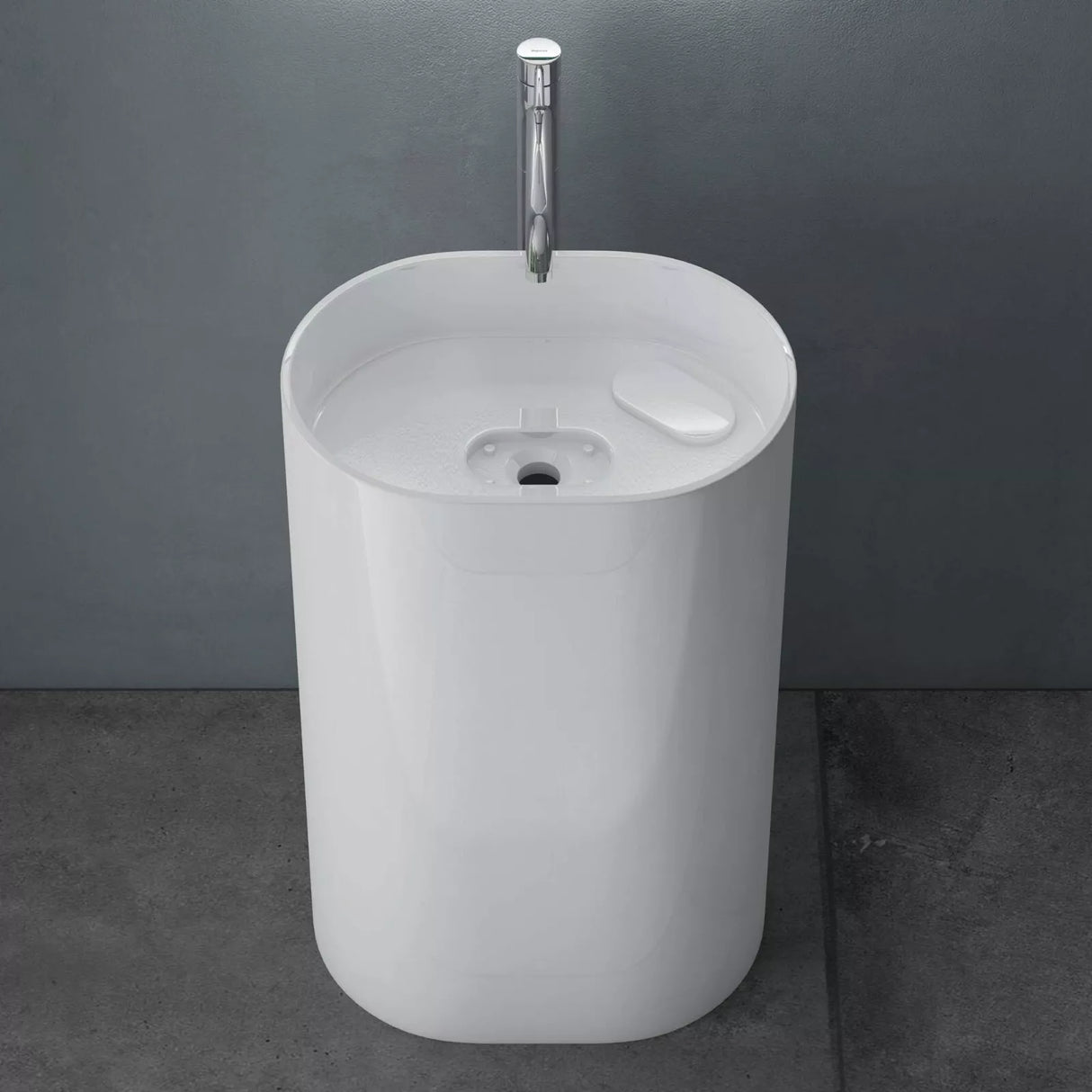 glasvilla Design Standwaschbecken freistehend Col45 weiß, aus Mineralguss, Waschtisch, BTH: 52x38x85cm