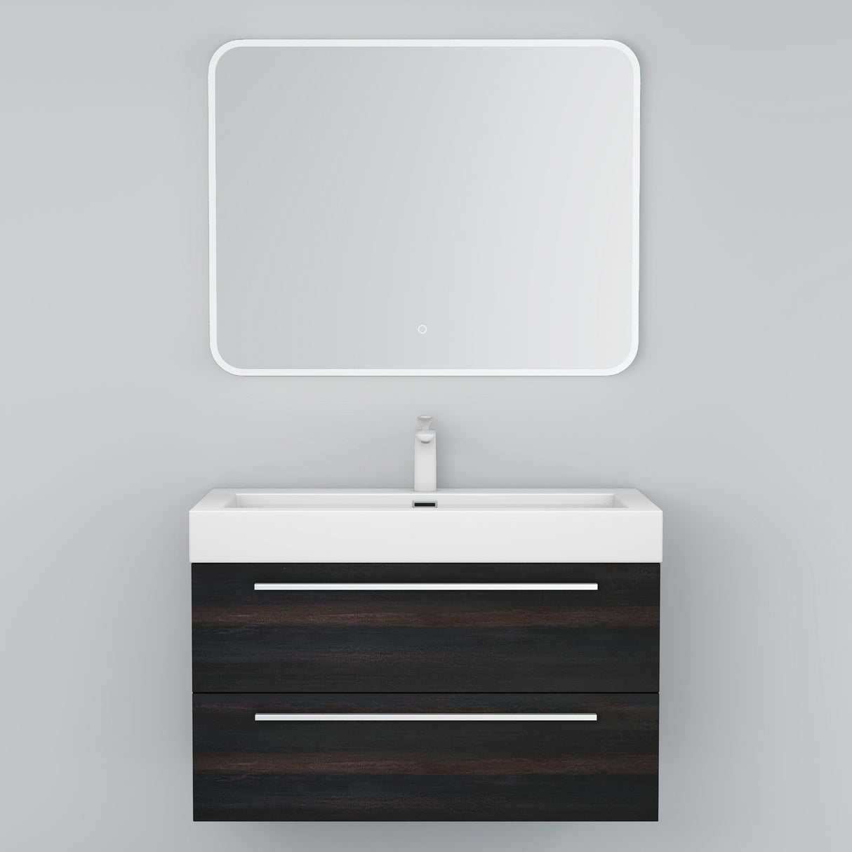 glasvilla Mobile Bagno Sospeso con Lavabo da Marmo Fuso Mobiletto per Bagno con Lavabo Quadratto