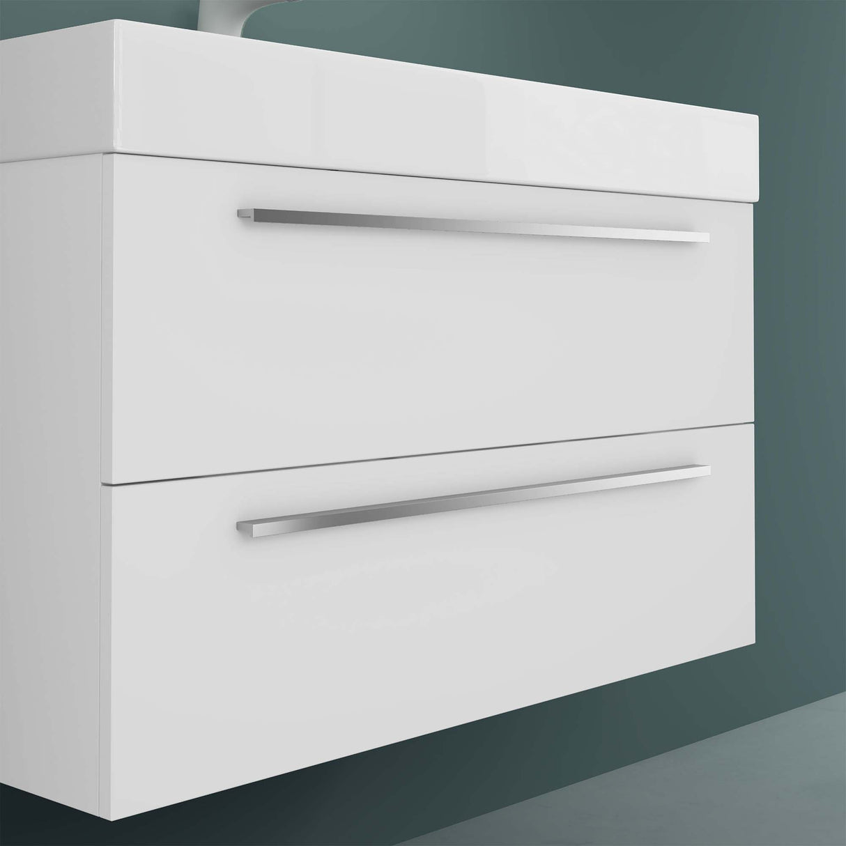 glasvilla Mobile Bagno Sospeso con Lavabo da Marmo Fuso Mobiletto per Bagno con Lavabo Quadratto