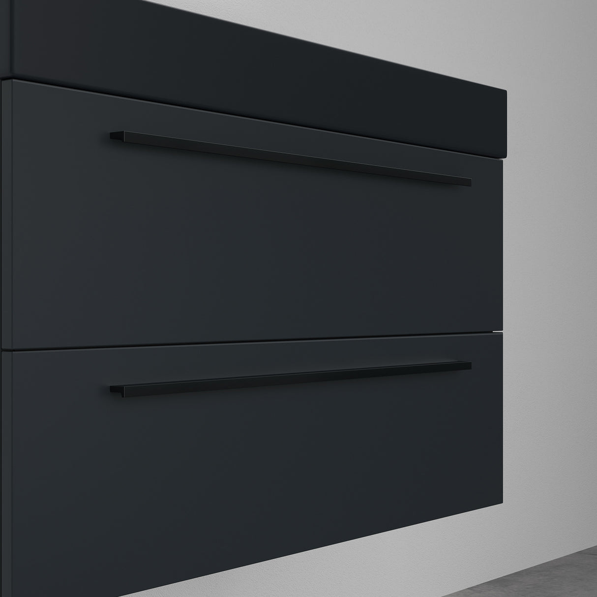 conjunto de muebles de baño glasvilla mueble de lavabo con mueble inferior incl. lavabo de mineral en antracita Quadratto