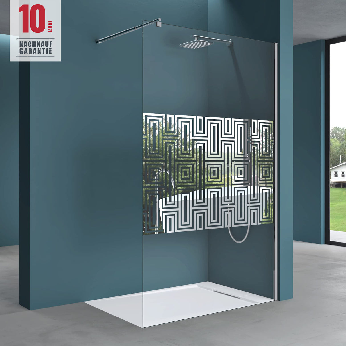 glasvilla Duschwand para ducha Duschabtrennung Walk-In ESG-Sicherheitsglas 10mm NANO Glas BRAM1&3 Bremen2DM
