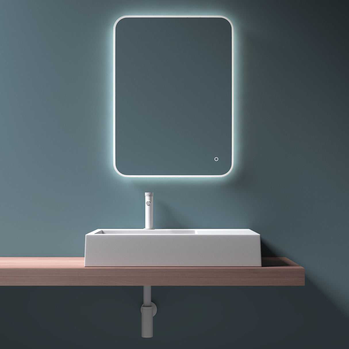 glasvilla Waschbecken Hängewaschbecken Aufsatzwaschbecken Mineralguss rechteckige Form Col11