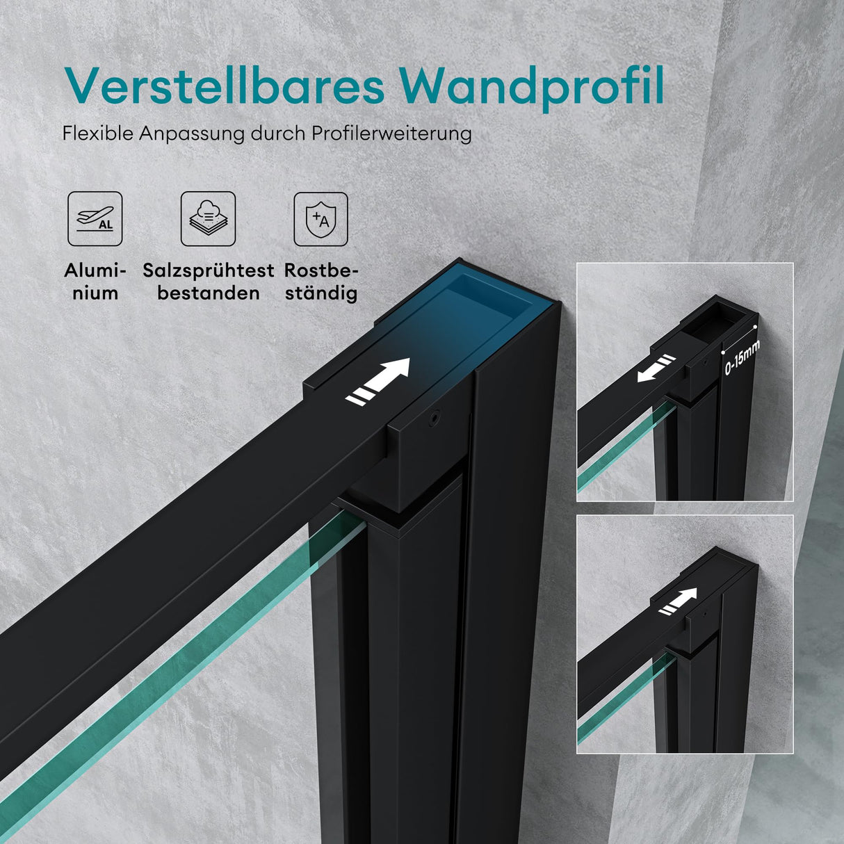 glasvilla Box Doccia a Nicchia in Vetro Trasparente 8mm Box Doccia Cromo e Nero con Porte Pieghevoli Cabina Bagno con Sistema Rotatorio di Sollevamento e Abbassamento Teramo66