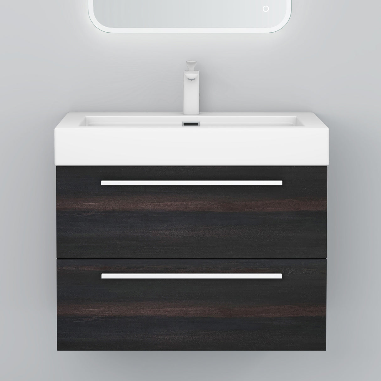 glasvilla Mobile Bagno Sospeso con Lavabo da Marmo Fuso Mobiletto per Bagno con Lavabo Quadratto