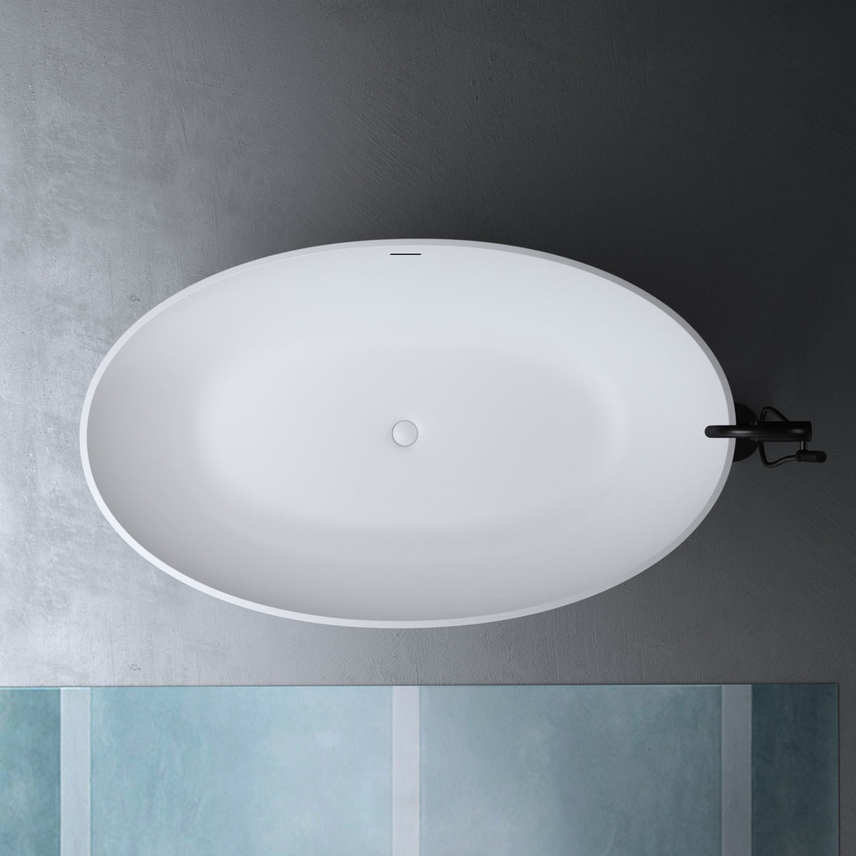 glasvilla Bañera independiente Blanco mate de mineral fundido Bañera de pie incl. sellado Nano