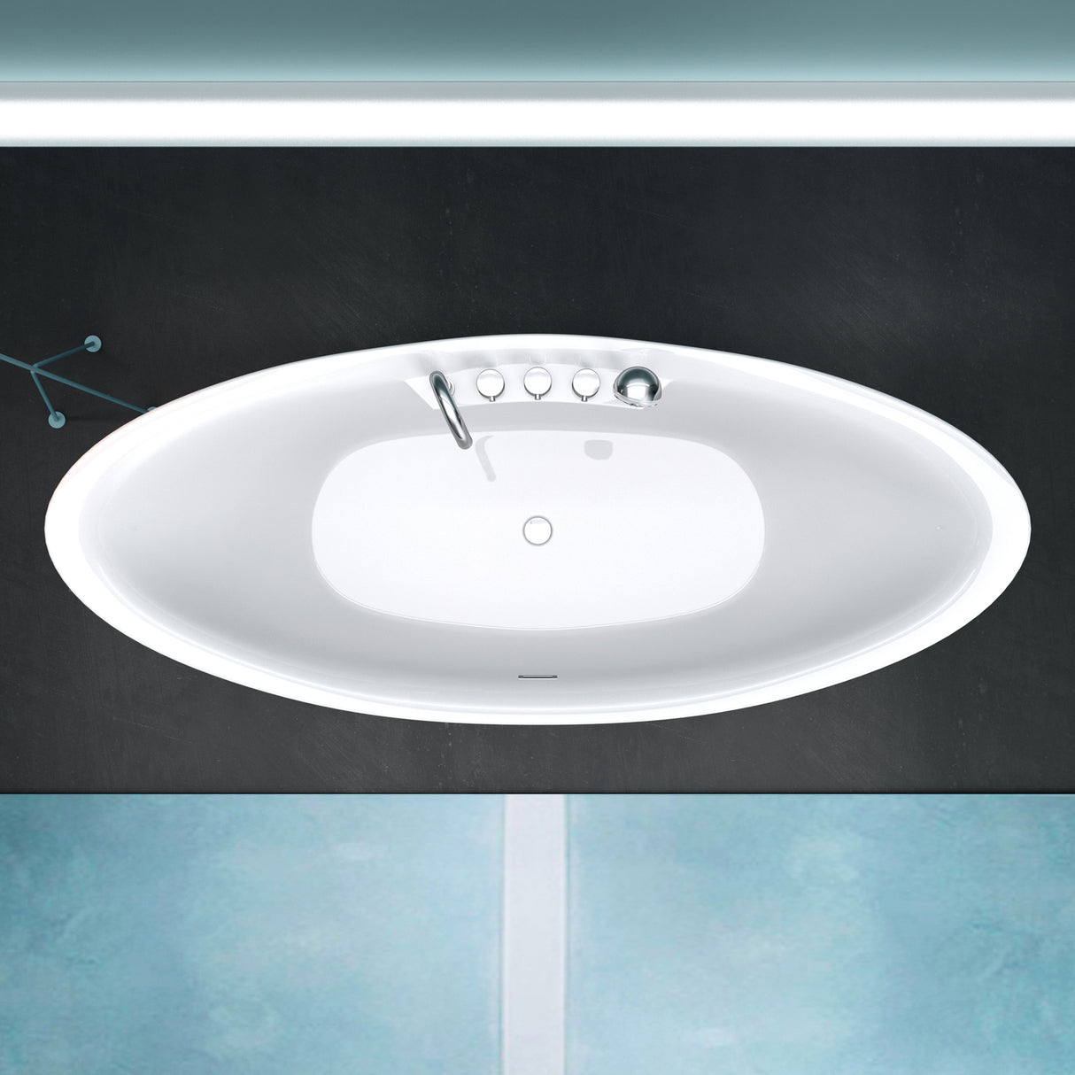 glasvilla Vasca da Bagno Freestanding in Acrilico con Rubinetto, Vasca da Bagno Indipendente