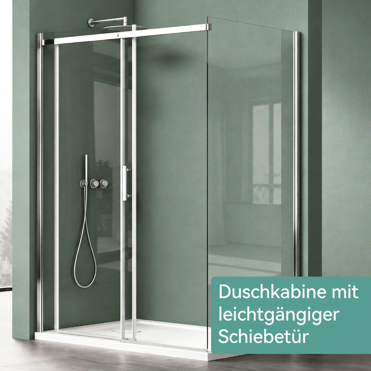 Glasvilla Duschkabine Duschabtrennung 8mm Sicherheitsglas mit NANO Eck-Dusche mit Schiebetür Ravenna18