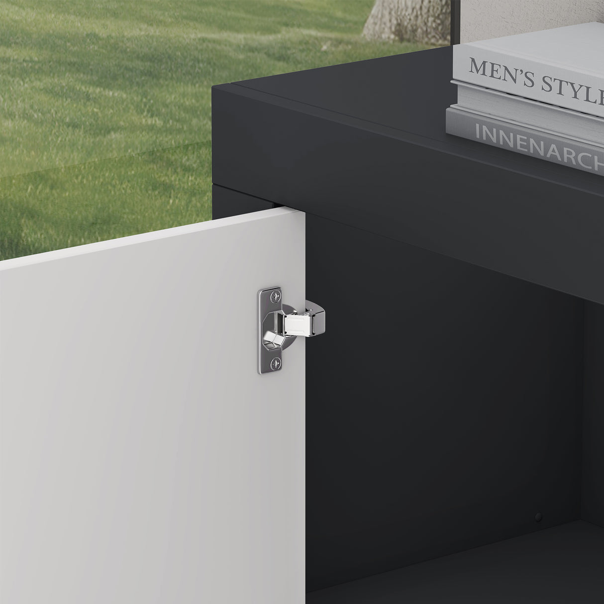 glasvilla Aparador Almacenamiento BTH: 167x36x70 cm con 2 Armarios y 4 Cajones Comoda Mueble Armario03