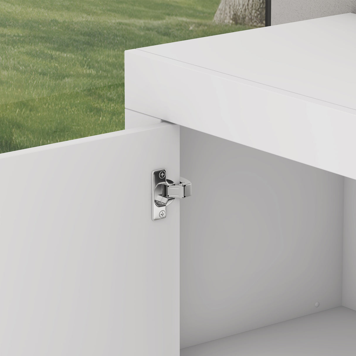 glasvilla Aparador Almacenamiento BTH: 167x36x70 cm con 2 Armarios y 4 Cajones Comoda Mueble Armario03