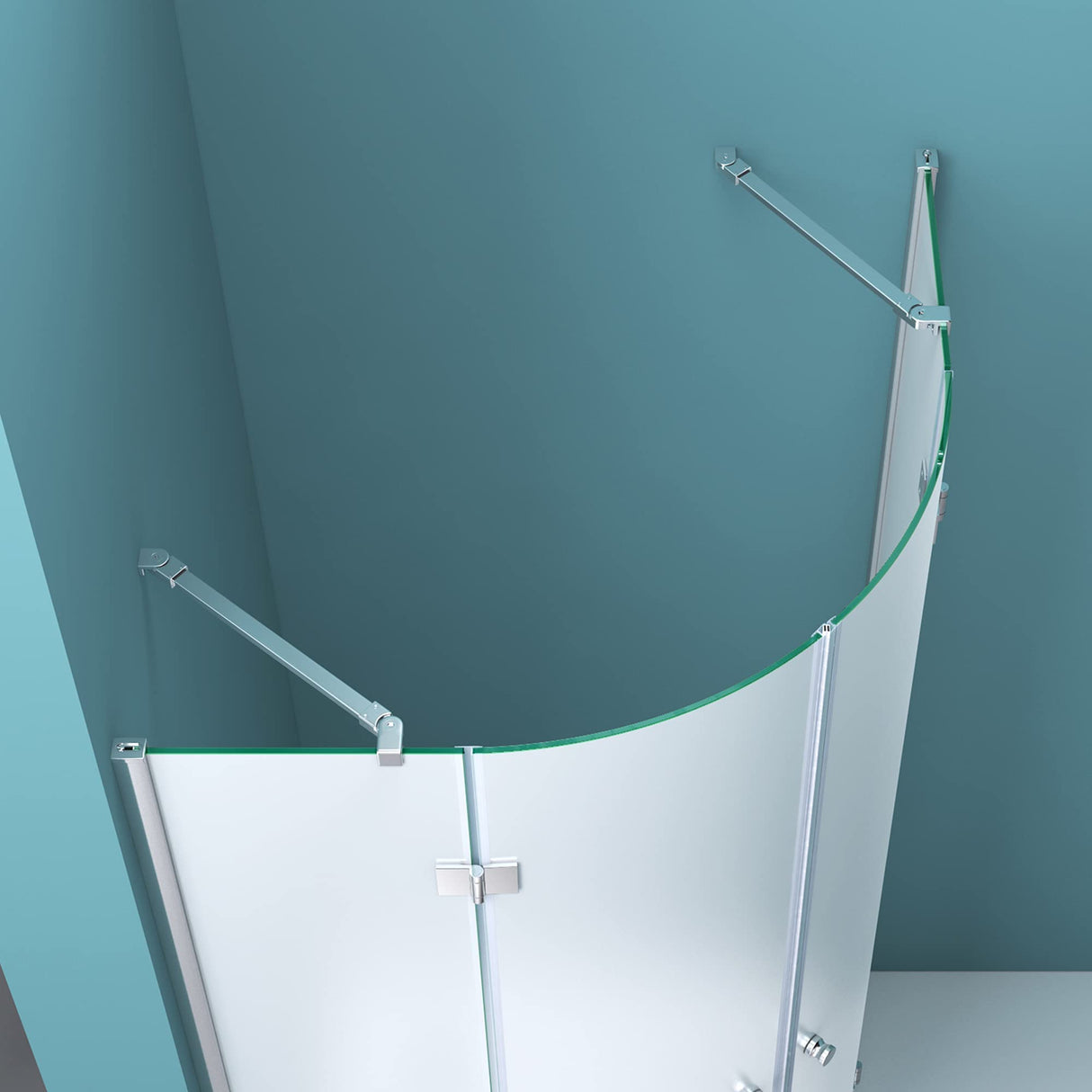 glasvilla Box Doccia in Vetro 6 mm Box Cabina Doccia Angolare con 2 Porte Girevoli a Battenta Box Doccia in Vetro di Sicurezza ESG con Rivestimento Nano Ravenna02K+VS