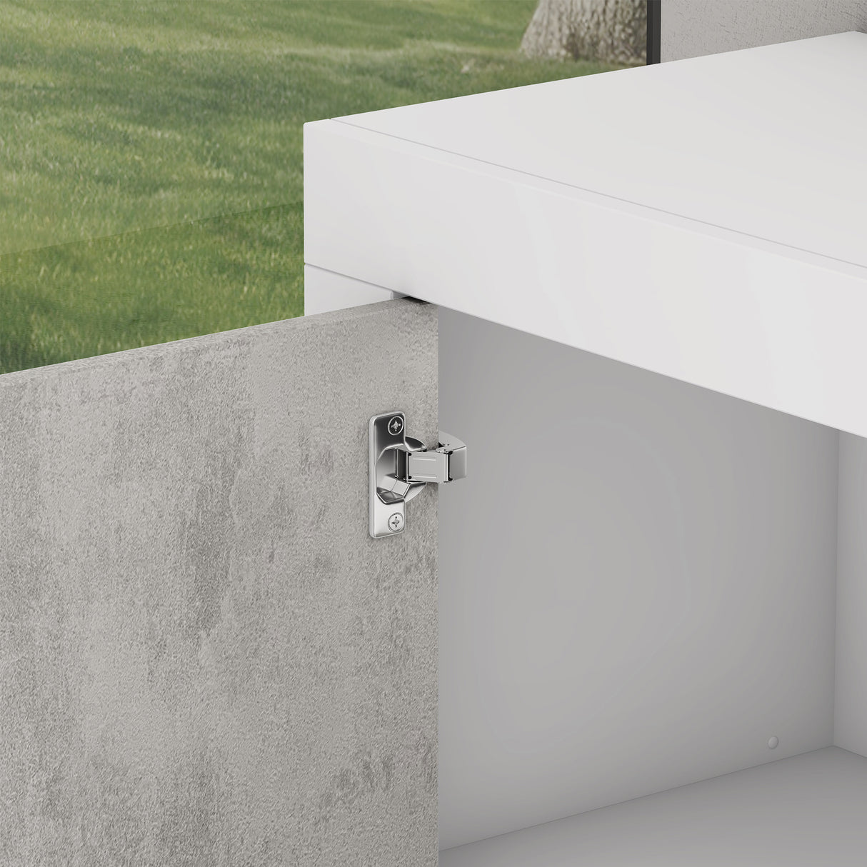 glasvilla Aparador Almacenamiento BTH: 167x36x70 cm con 2 Armarios y 4 Cajones Comoda Mueble Armario03