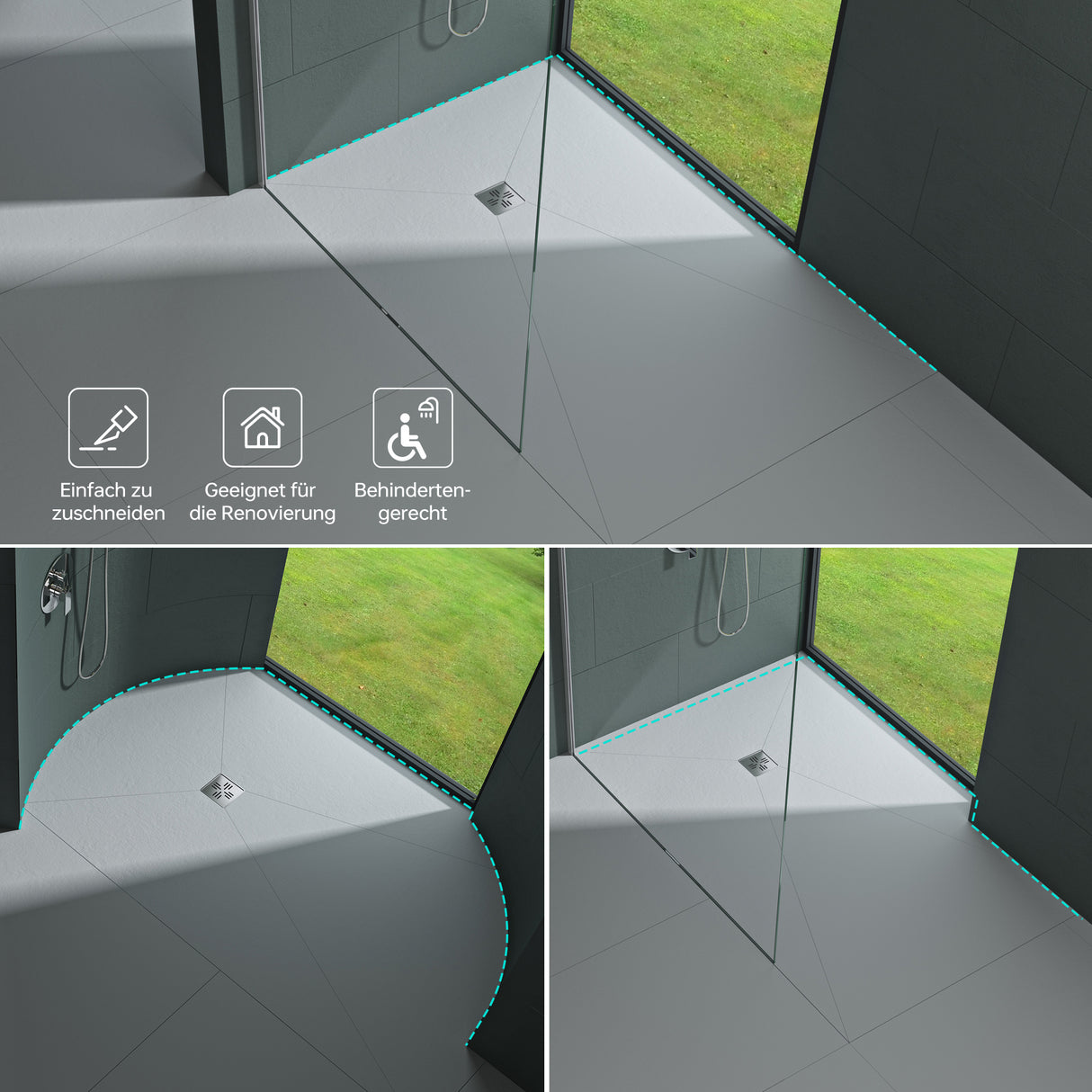 glasvilla Piatto Doccia da Piastrellare in Rigida Polistirene, Piatto Doccia Pronto da Piastrellare per Bagno, Tagliabile Dimensione XPS