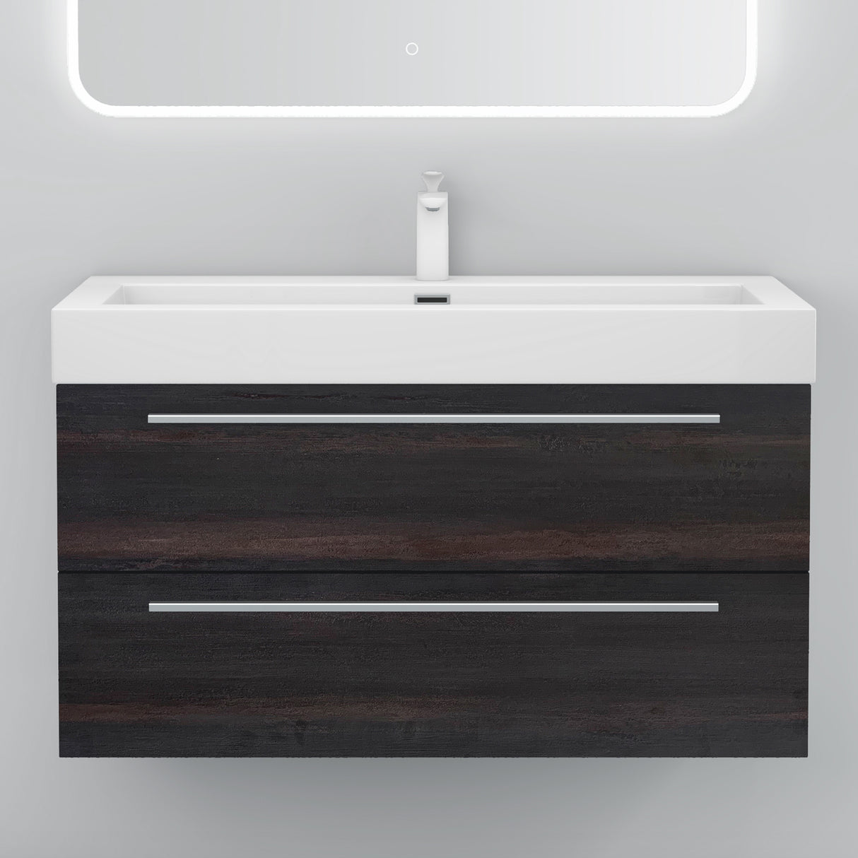 glasvilla Mobile Bagno Sospeso con Lavabo da Marmo Fuso Mobiletto per Bagno con Lavabo Quadratto