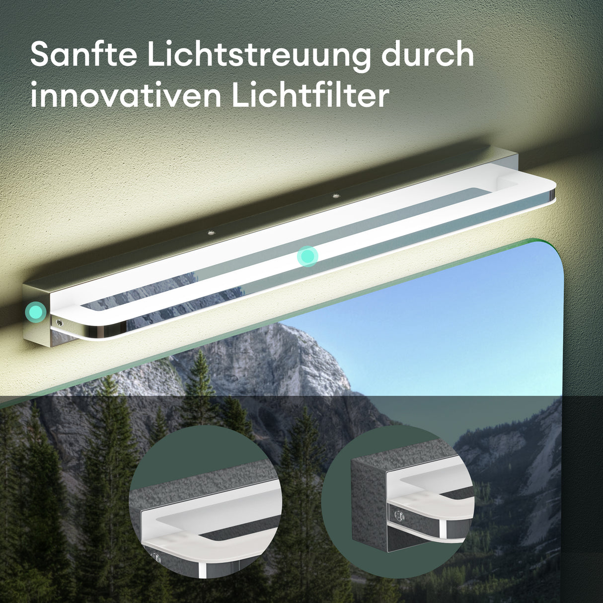 glasvilla Spiegelleuchte LED Badlampe | Spiegellampe, 4000K Badezimmer Lampe | LED Wandleuchte SparkLuxe