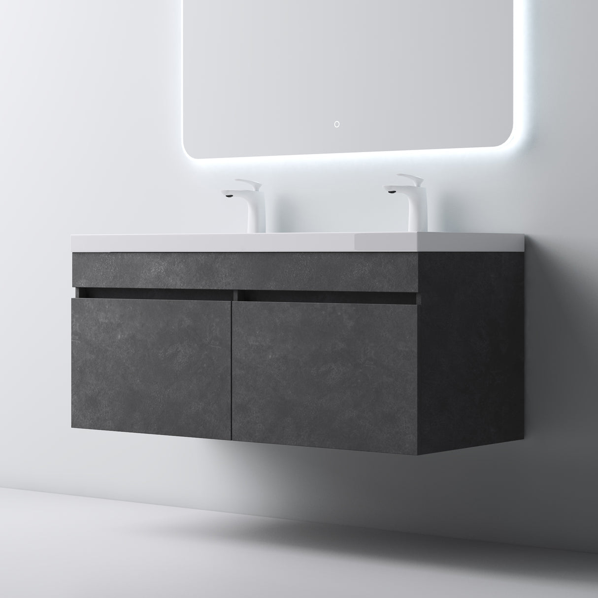 glasvilla Badmöbel Set Badezimmermöbel mit Mineralguss Waschbecken Waschtisch Botanica