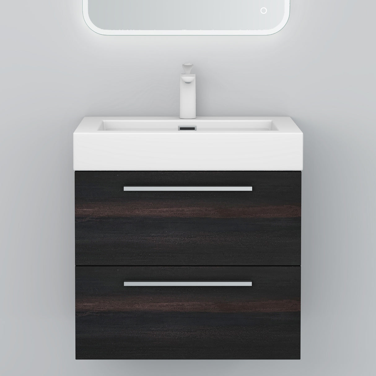 glasvilla Mobile Bagno Sospeso con Lavabo da Marmo Fuso Mobiletto per Bagno con Lavabo Quadratto