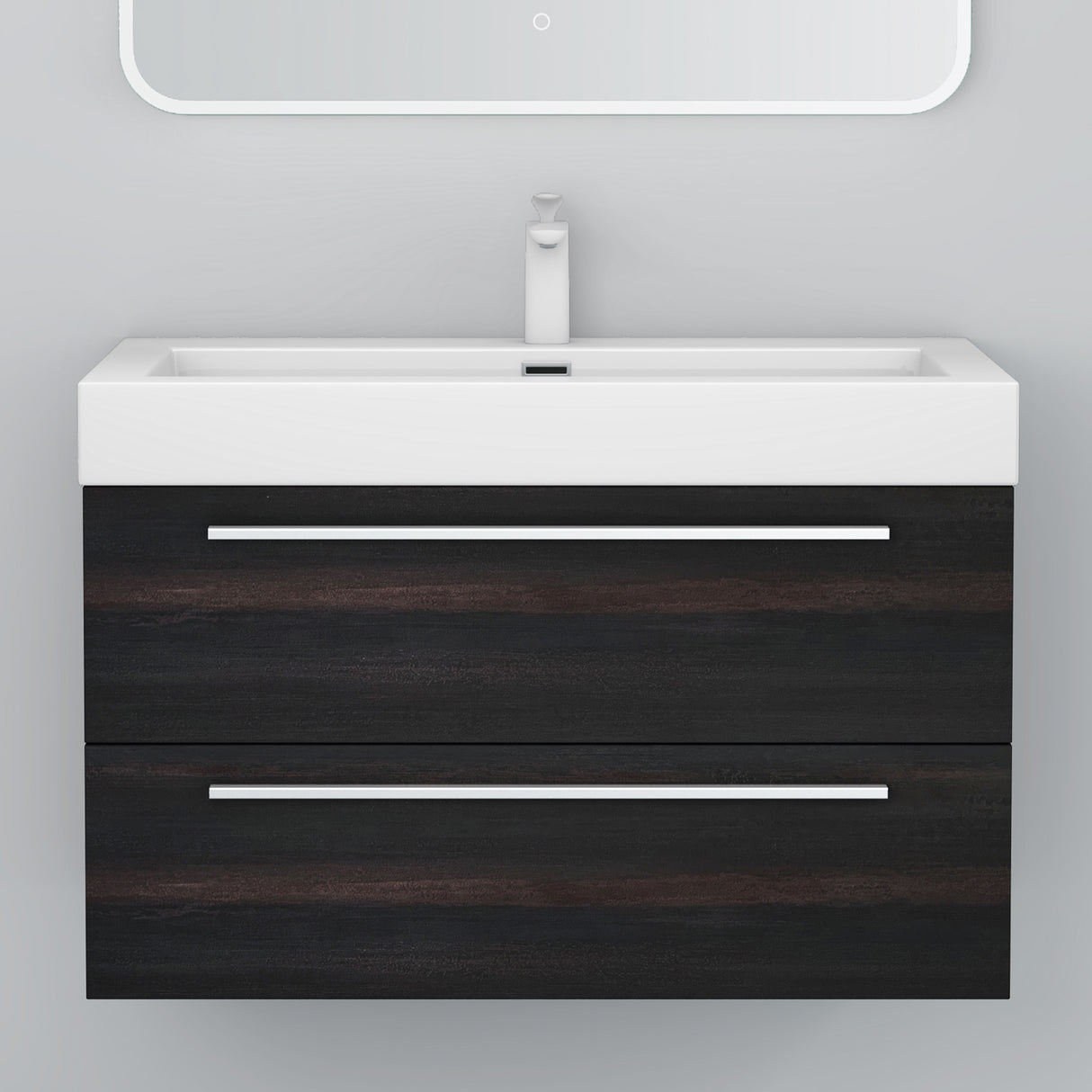 glasvilla Mobile Bagno Sospeso con Lavabo da Marmo Fuso Mobiletto per Bagno con Lavabo Quadratto