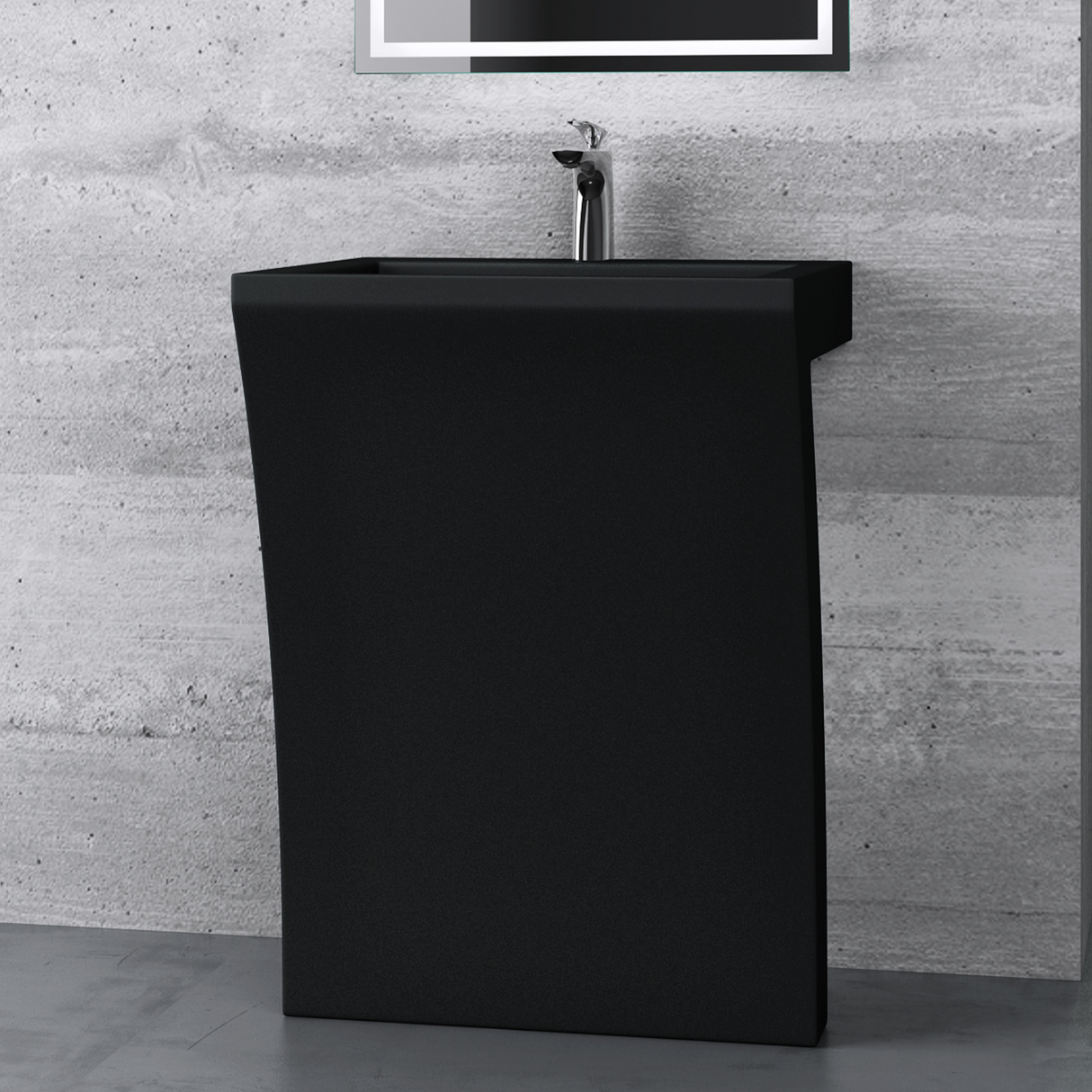 glasvilla Standwaschbecken Eckig Design Standwaschtisch Col07 Gussmarmor Design Waschplatz Waschsäule Standsäule