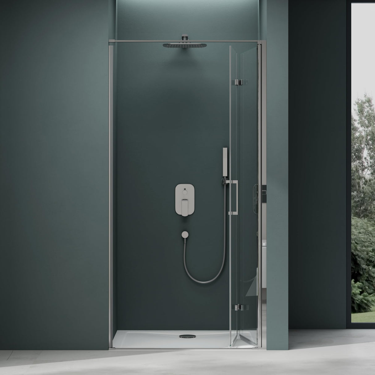 glasvilla Box Doccia a Nicchia in Vetro Trasparente 8mm Cabina Doccia in Vetro di Sicurezza ESG con Rivestimento Nano Parete Doccia a Nicchia Teramo37K