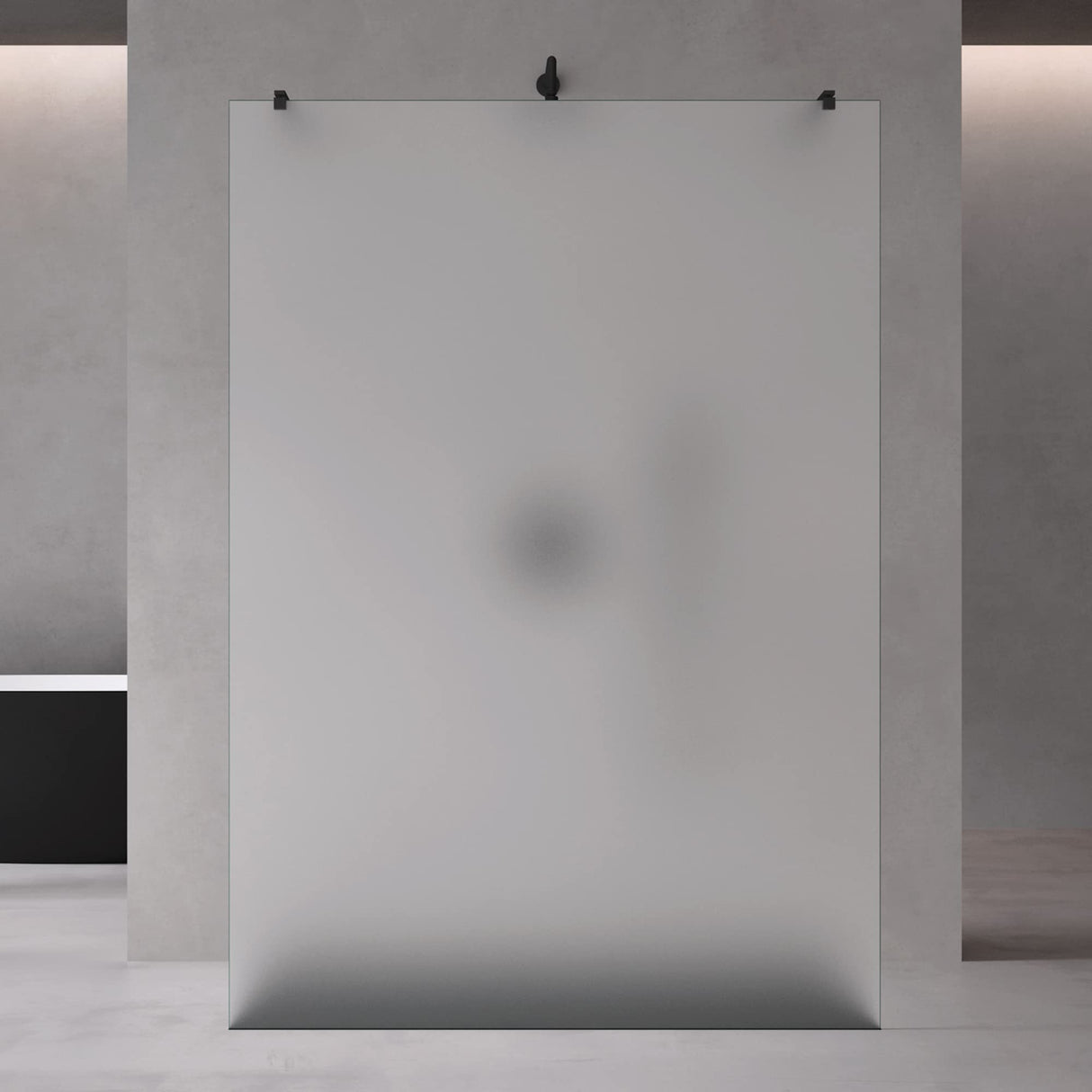 glasvilla Mampara de ducha Separación de ducha 2 Barra de soporte para ducha a ras de suelo 10mm vidrio de seguridad ESG con recubrimiento nano Estabilizador rectangular Bremen02+2