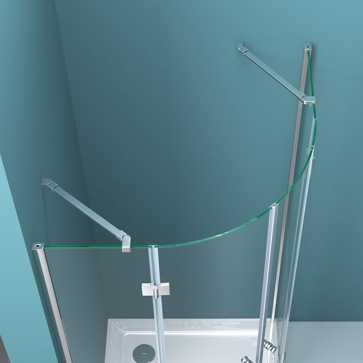 glasvilla Box Doccia in Vetro 6 mm Box Cabina Doccia Angolare con 2 Porte Girevoli a Battenta Box Doccia in Vetro di Sicurezza ESG con Rivestimento Nano Ravenna02K+VS