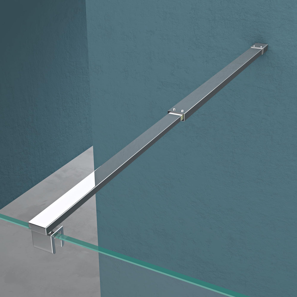 glasvilla Box Doccia Walk-In, Parete Doccia in Vetro 10mm ESG con Braccio di Sostegno e Rivestimento Nano Bremen2BL