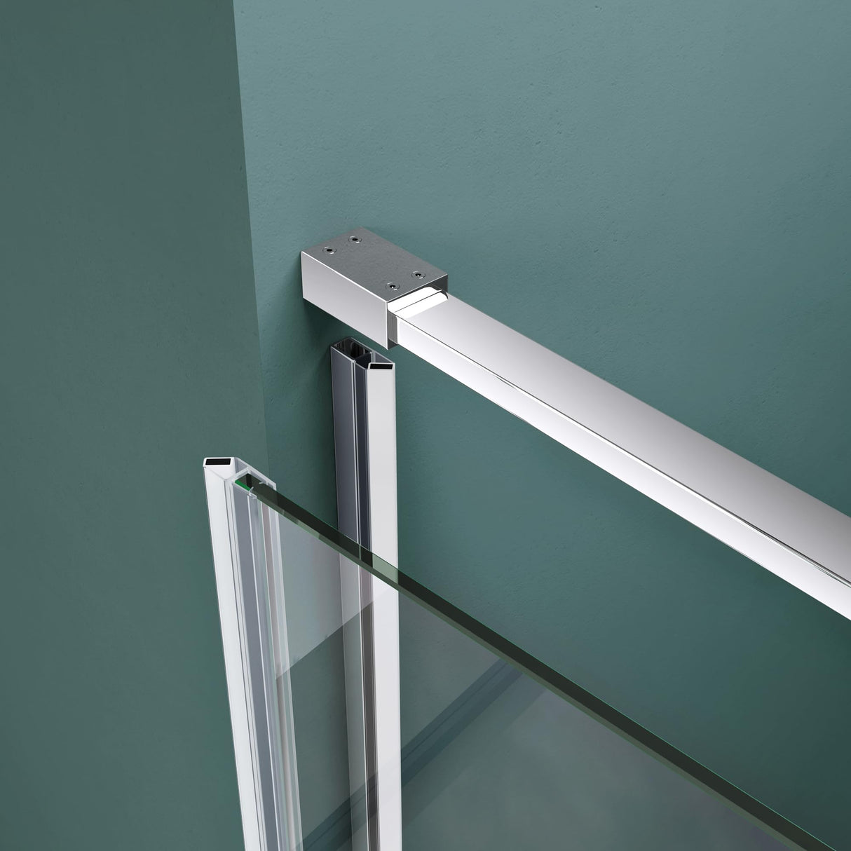 glasvilla Box Doccia a Nicchia in Vetro di Sicurezza 8mm con Meccanismo di Sollevamento e Abbassamento Cabina Doccia Cromata e Nera in Vetro Trasparente e Parzialmente Smerigliato Box Doccia con Rivestimento Nano Teramo36K