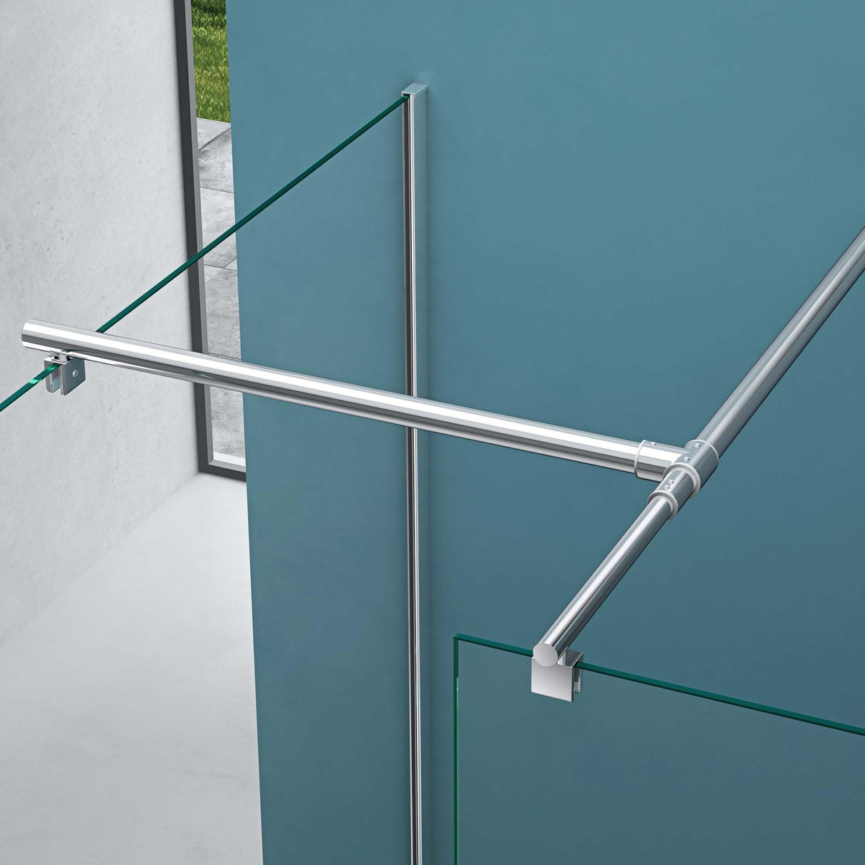 glasvilla Box Doccia Walk-In Due Lati Fissi, Parete Doccia in Vetro Trasparente 8mm di Sicurezza ESG con Rivestimento Nano, Cabina Doccia Bremen01K/MS-T