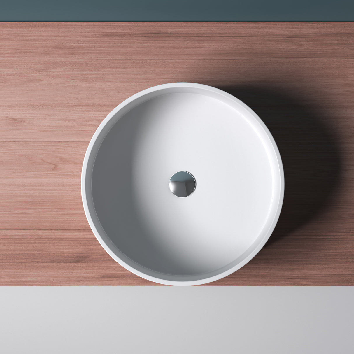 glasvilla 40x40x15cm Waschbecken rund Col804 Aufsatzwaschbecken ohne Hahnloch und Überlauf