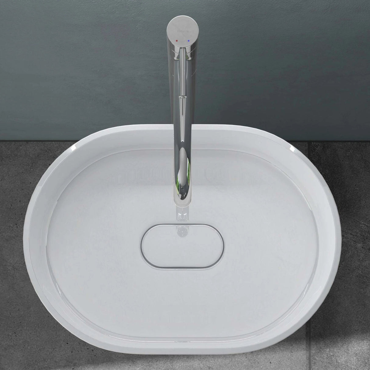 glasvilla Design Standwaschbecken freistehend Col45 weiß, aus Mineralguss, Waschtisch, BTH: 52x38x85cm