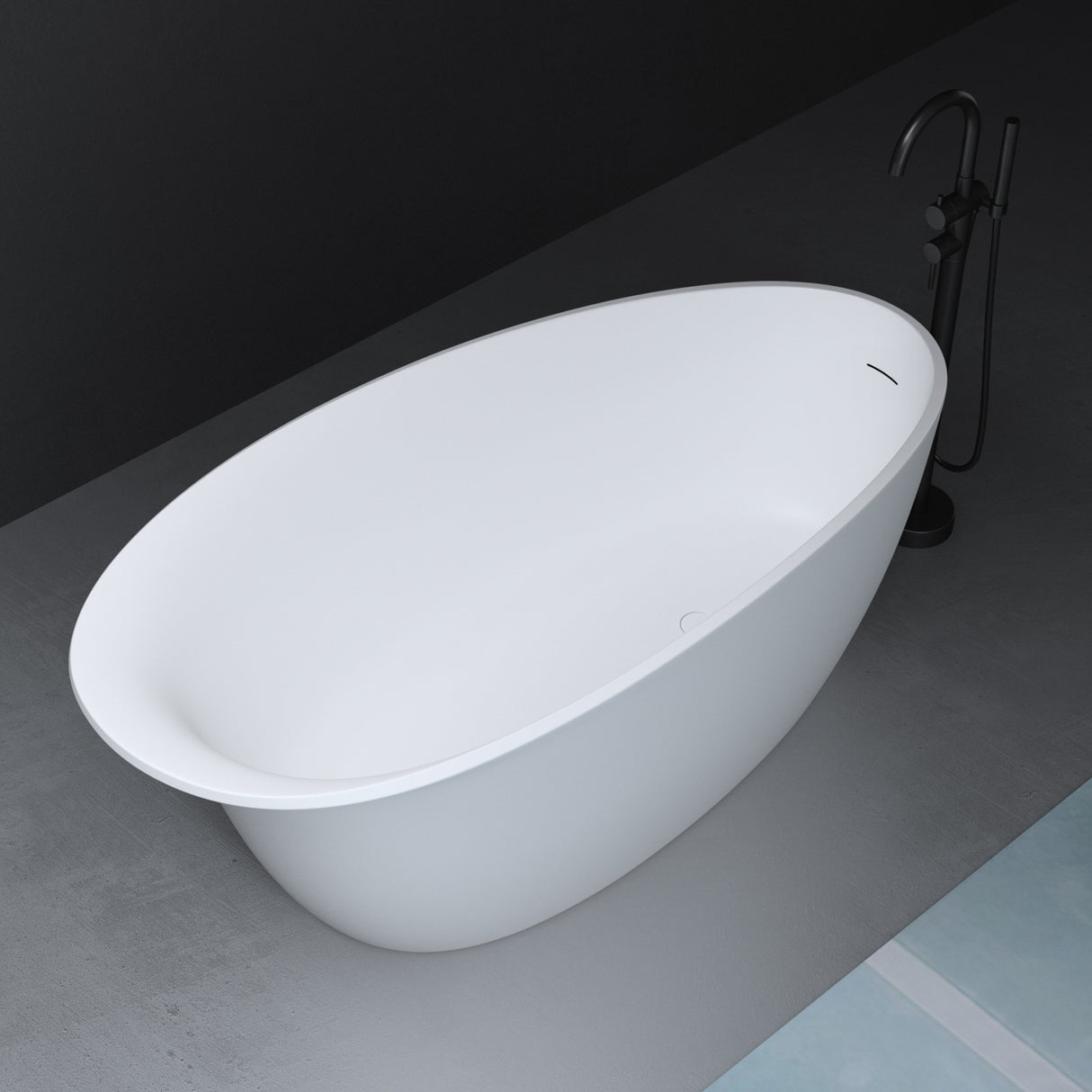 glasvilla Bañera independiente Blanco mate de mineral fundido Bañera de pie incl. sellado Nano