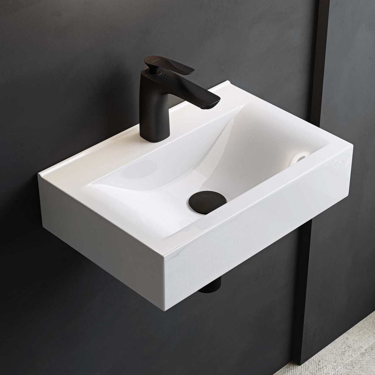 glasvilla Waschbecken Aufsatzwaschbecken, BTH: 45x30,5x10,5cm, in weiß, aus Keramik, eckig, mit Nano-Beschichtung/Lotus-Effekt Brüssel118c