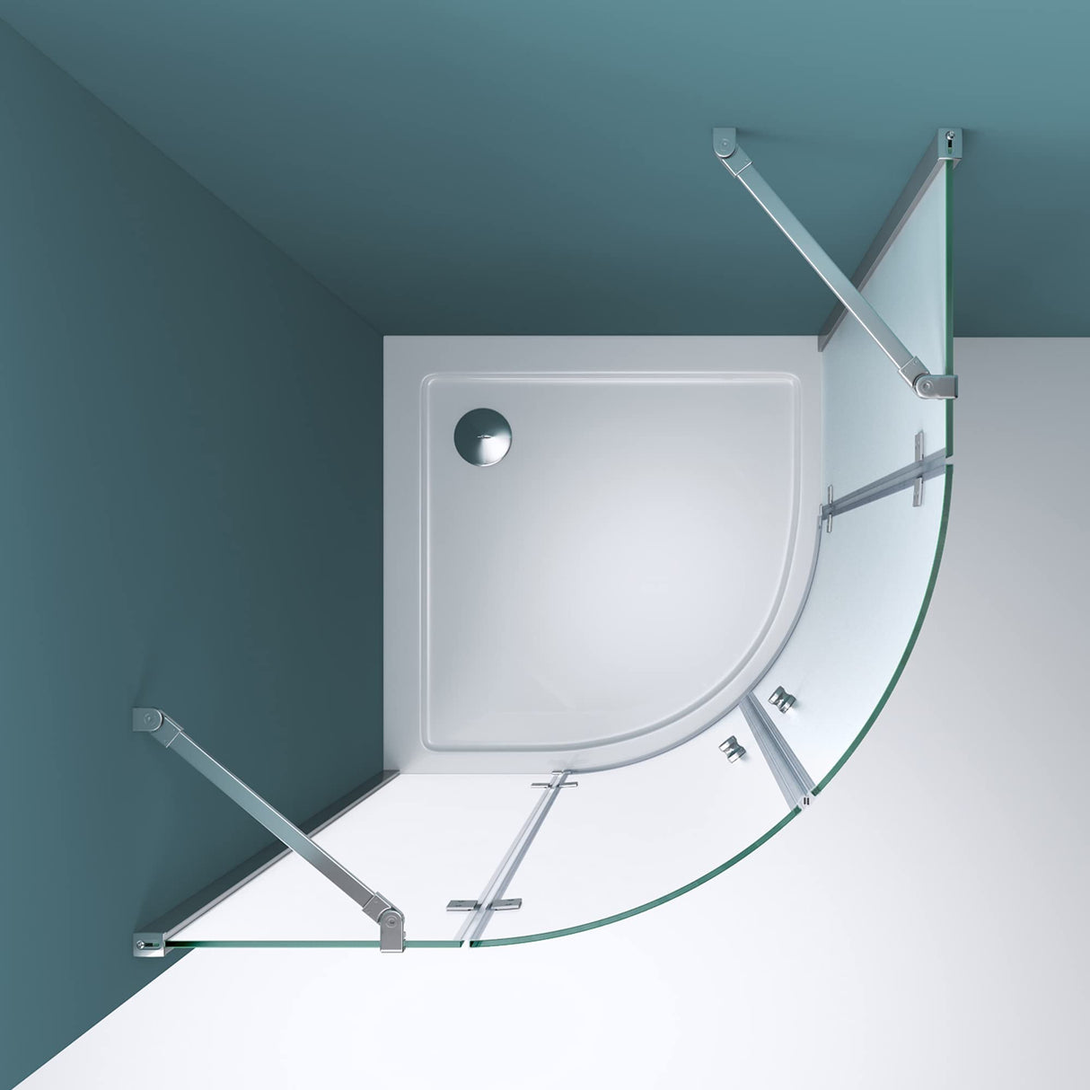 glasvilla Box Doccia in Vetro 6 mm Box Cabina Doccia Angolare con 2 Porte Girevoli a Battenta Box Doccia in Vetro di Sicurezza ESG con Rivestimento Nano Ravenna02K+VS