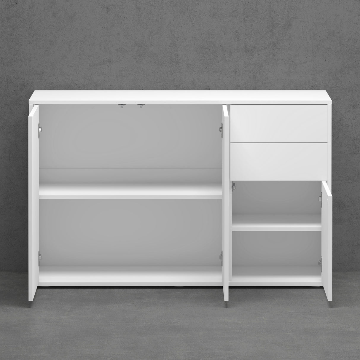 glasvilla Mobile Contenitore con 2 Ante e 2 Cassetti Mobiletto Bagno per Soggiorno, Sala da Pranzo, Camera da Letto Schrank05