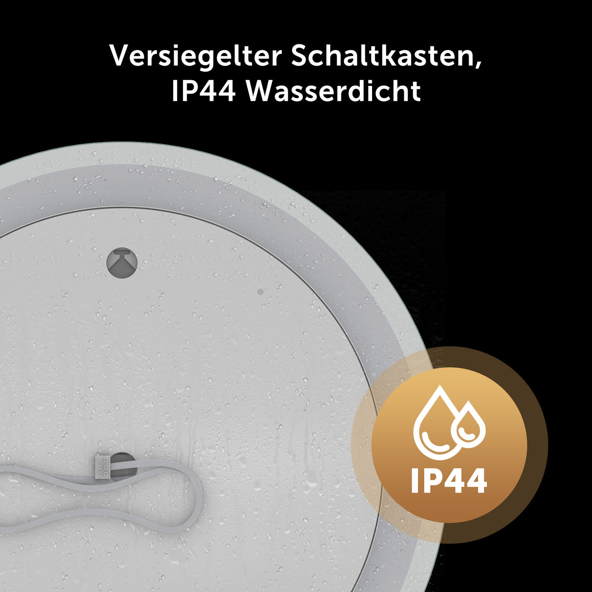 Miroir mural de salle de bain Glasvilla Miroir lumineux rond à LED Miroir de salle de bain à LED avec interrupteur tactile, couche antibuée Miroir LED 05