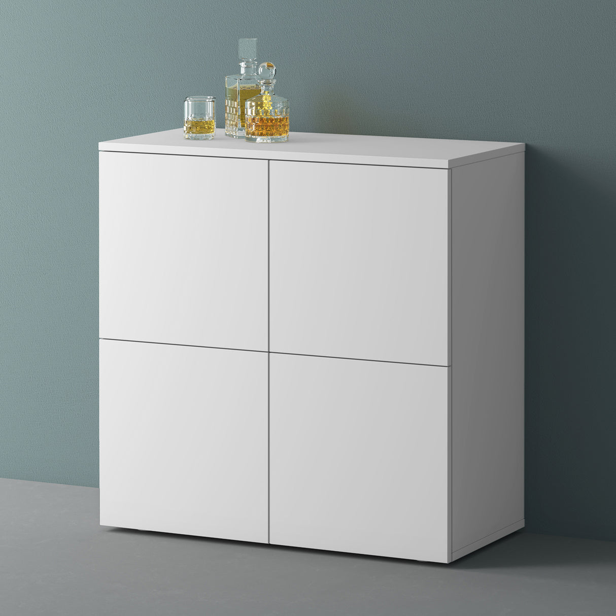 Commode de rangement à 4 portes, buffet, meuble polyvalent, meuble de rangement Glasvilla Schrank04