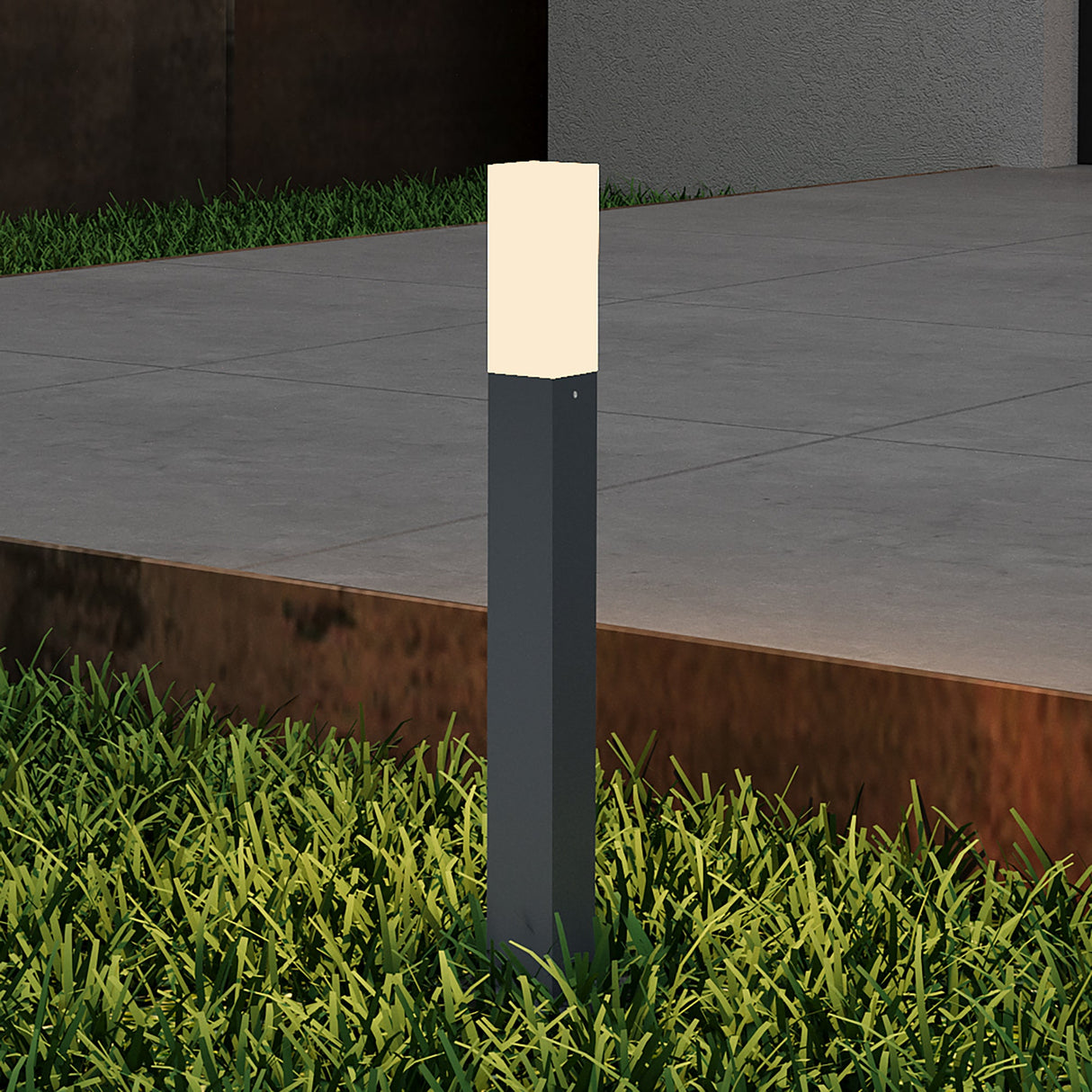éclairage extérieur glasvilla IP65 éclairage de chemin extérieur | Borne lumineuse pour jardin, lampadaire 3000K, lampe de jardin | Lampadaire d'extérieur 3W Deus Lumina