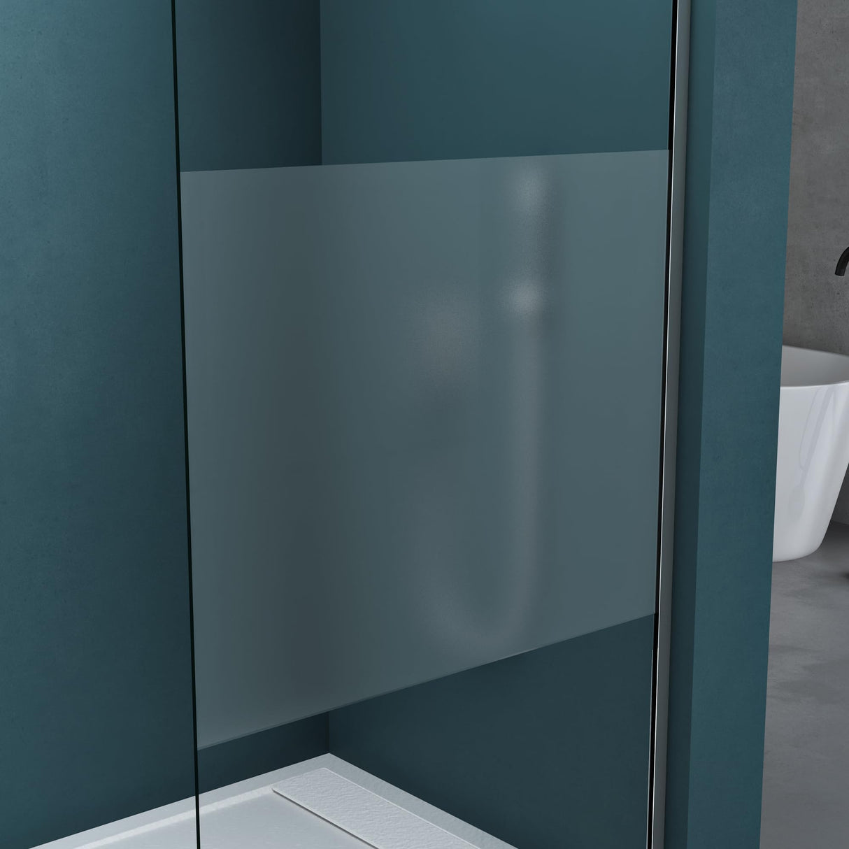 glasvilla Box Doccia Walk-In Due Lati Fissi, Parete Doccia in Vetro Trasparente 8mm di Sicurezza ESG con Rivestimento Nano, Cabina Doccia Bremen01K/MS-T