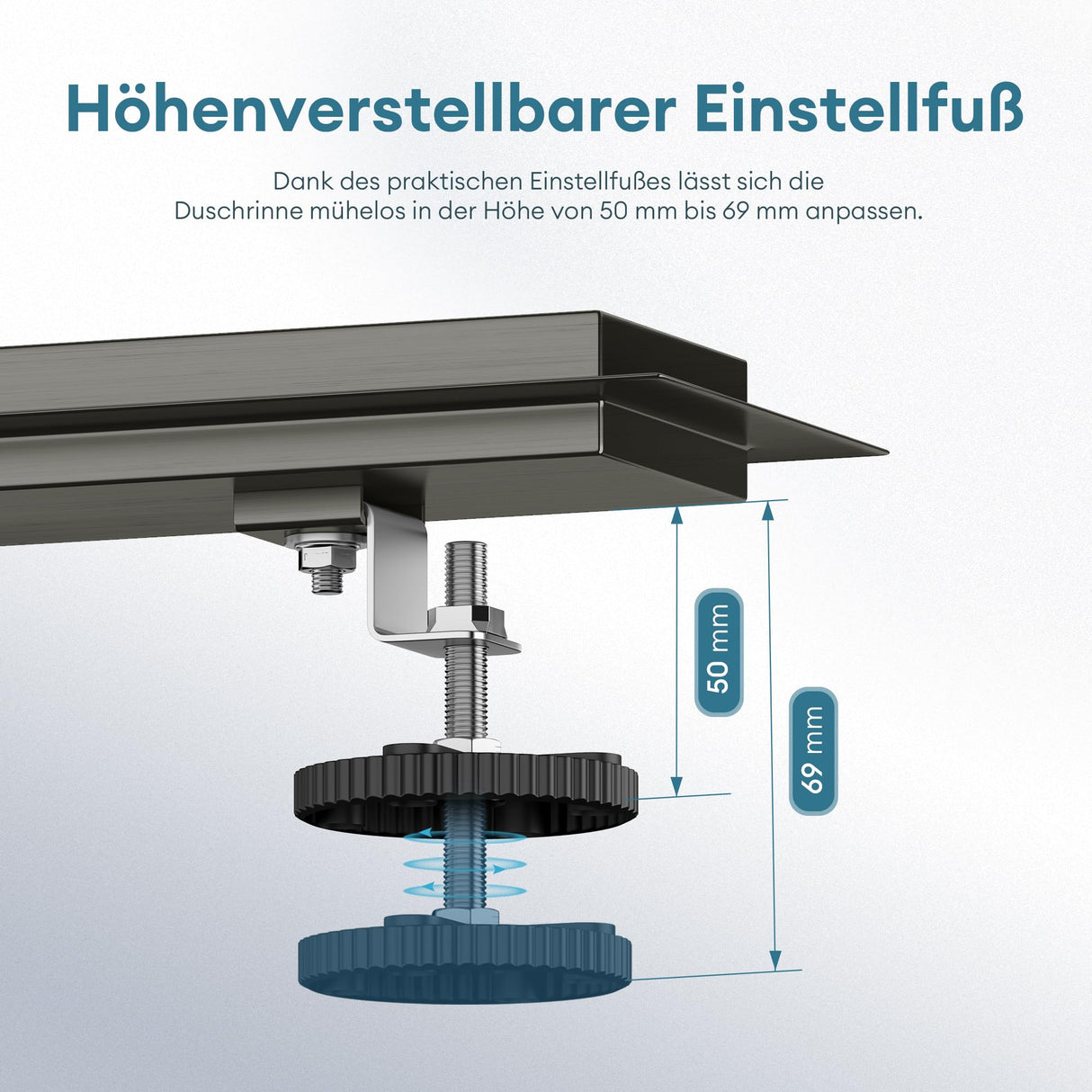 glasvilla Canaletta Scarico in Acciaio Inox per Box Doccia Canalina di Scarico Doccia a Pavimento Piastrellabile con Filtro per Capelli KE110