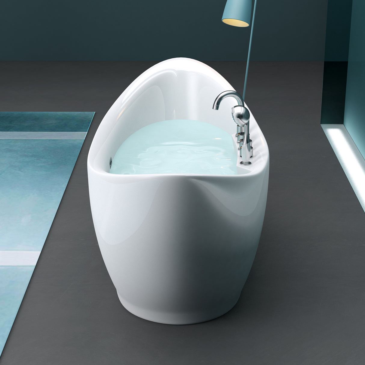glasvilla Vasca da Bagno Freestanding in Acrilico con Rubinetto, Vasca da Bagno Indipendente