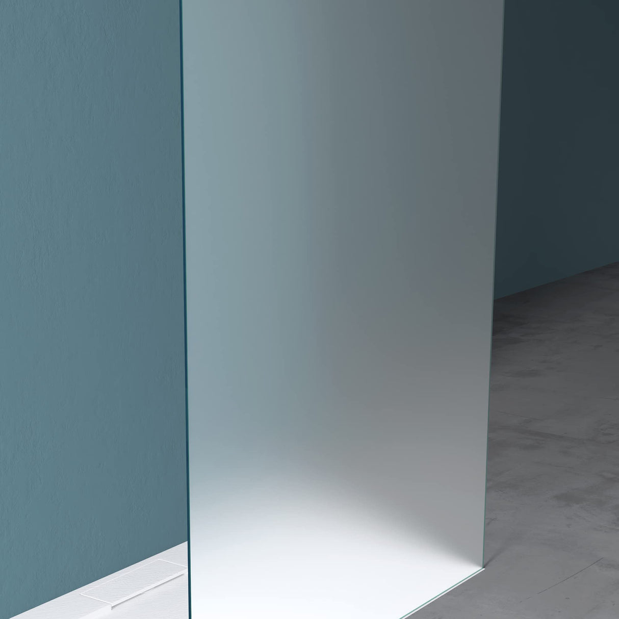 glasvilla Mampara de ducha Separación de ducha 2 Barra de soporte para ducha a ras de suelo 10mm vidrio de seguridad ESG con recubrimiento nano Estabilizador rectangular Bremen02+2