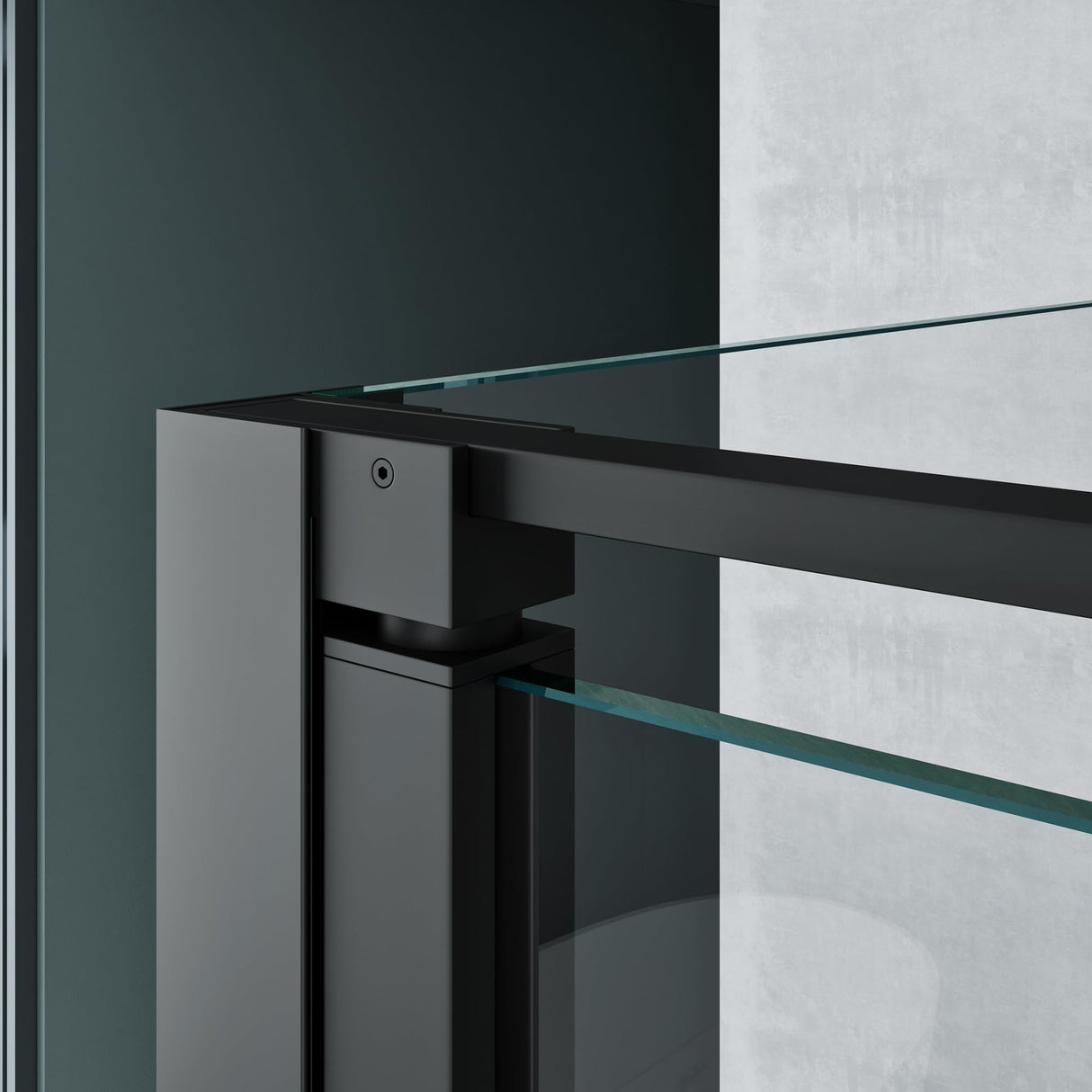 glasvilla Box Doccia in Vetro Trasparente a Forma U Cabina Doccia con Porte Doppie Nera Box Doccia in Vetro ESG Ravenna66UK