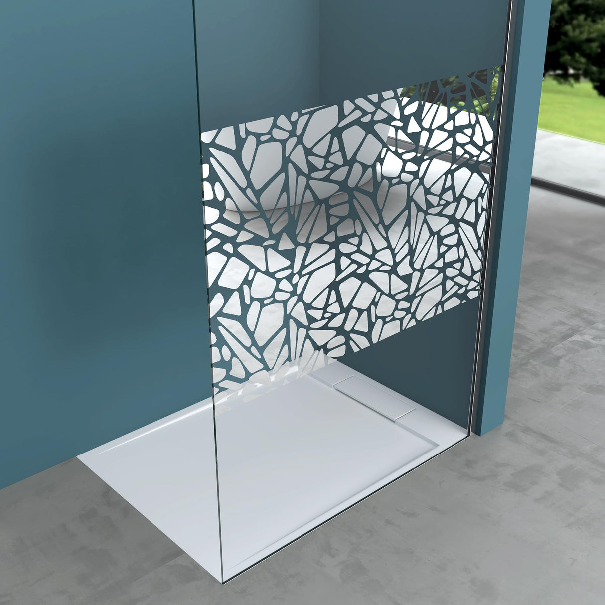 glasvilla Box Doccia Walk-In, Parete Doccia in Vetro 10mm ESG con Braccio di Sostegno e Rivestimento Nano Bremen2BL